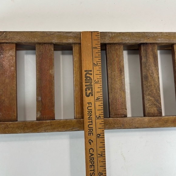 Anthropologie Wood Bath Caddy- Marble Stone Inlay- Made In India- 27” Floral - Picture 8 of 10